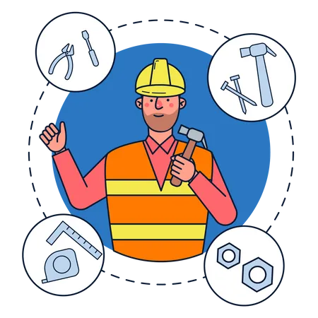 Construction Worker  Illustration