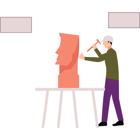 Construction worker is building cabinet  Illustration