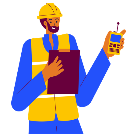 Construction worker monitoring  Illustration