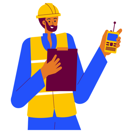 Construction worker monitoring  Illustration