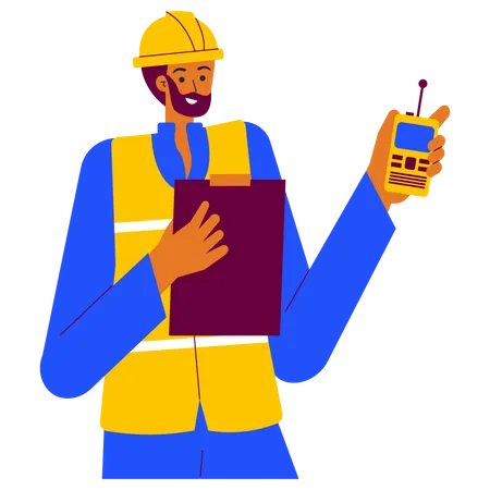 Construction worker monitoring  Illustration