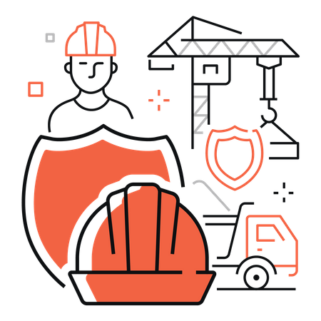 Construction worker safety  Illustration