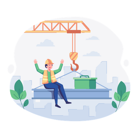 Construction worker working on construction project  Illustration
