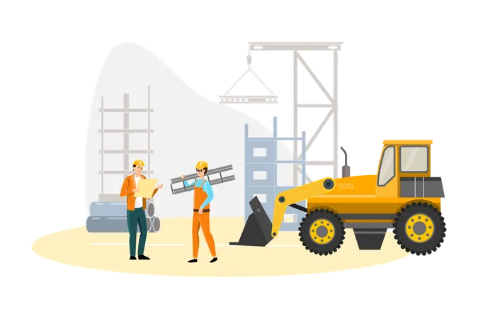 Construction worker working on project  Illustration
