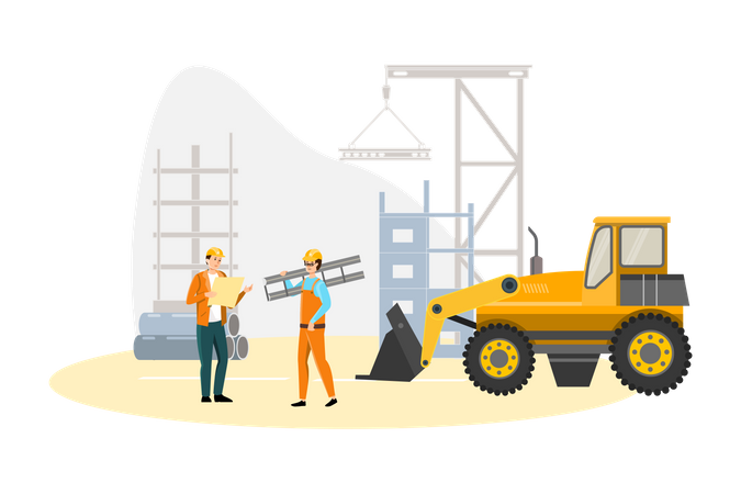 Construction worker working on project  Illustration