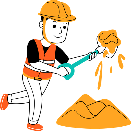 Construction worker working on site  Illustration
