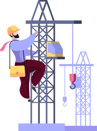 Construction worker working on site  Illustration