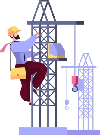 Construction worker working on site  Illustration