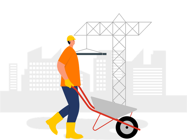 Construction Worker working on site  Illustration