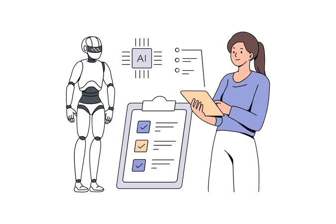 Construindo ideia de inteligência artificial em modelagens  Ilustração