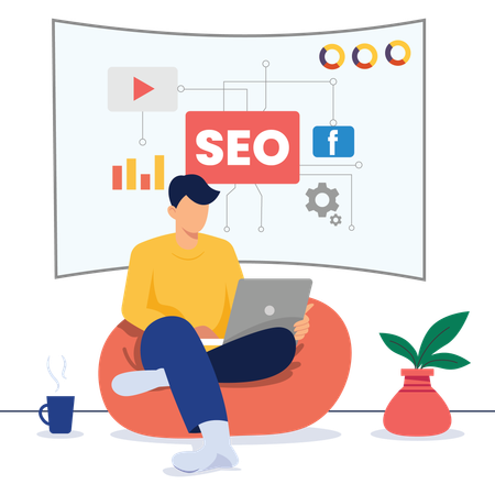 Construtor de links adquirindo backlinks de alta qualidade para SEO  Ilustração