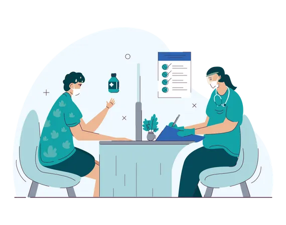Healthcare And Medical Concept About Life After Covid With Consult A Doctor Illustration For Website Landing Page Mobile Apps Banner And Other Illustration