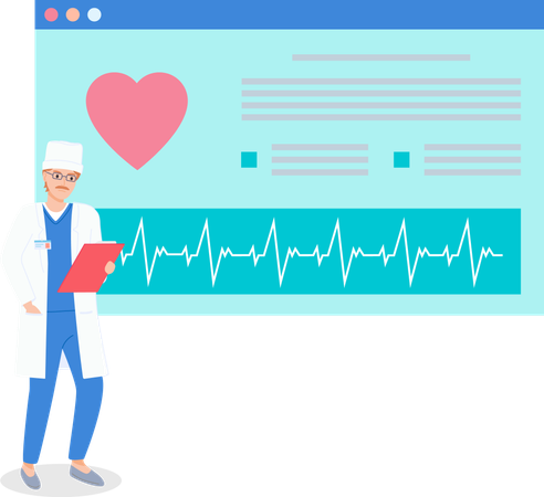 Consulta de cardiología en línea  Ilustración