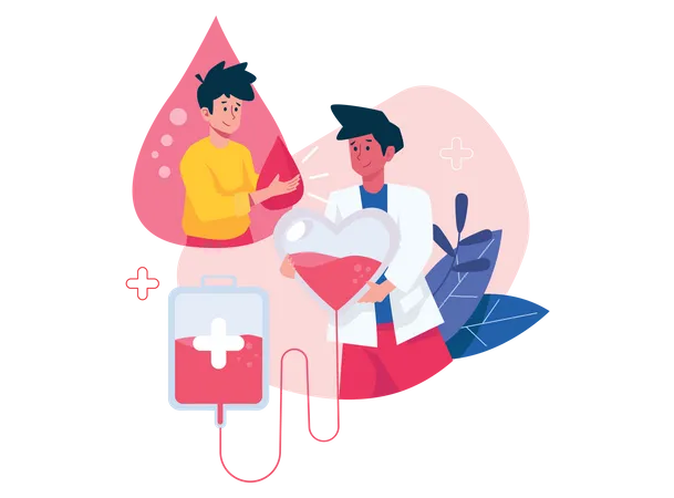 Consulta de doação de sangue  Ilustração