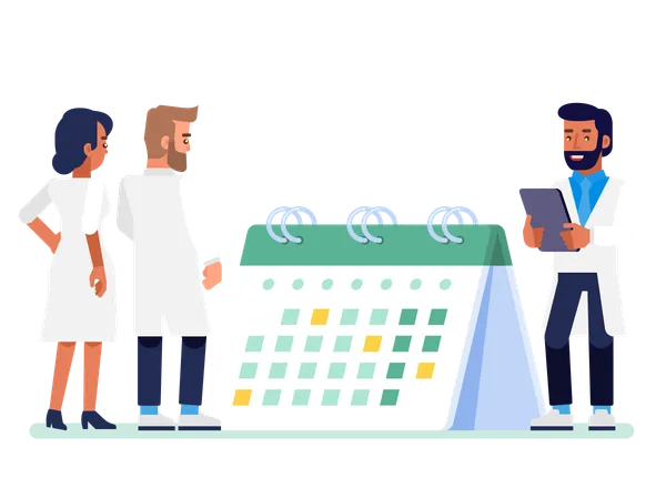 Agendamento On Line De Exame Medico Calendario Hospitalar Marque Consulta Online Ilustracao Plana Vetorial Ilustração