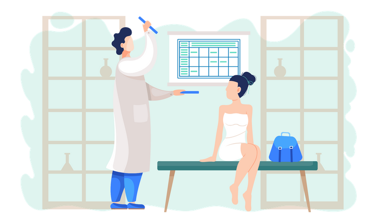 Consulta médica na clínica  Ilustração