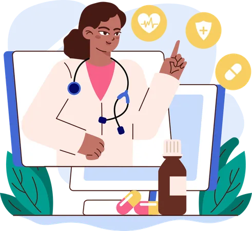 Consulta médica on-line  Ilustração