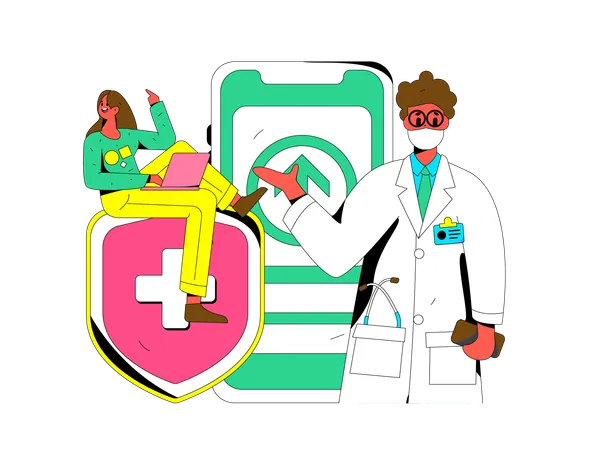 Consulta médica on-line  Illustration