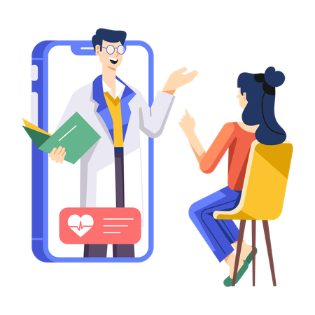 Consulta médica on-line  Ilustração