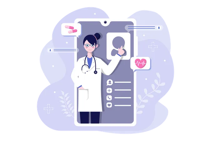 Consulta Médica Online  Ilustração