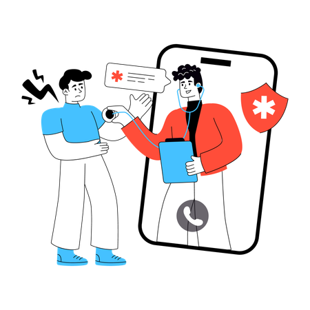 Consulta de paciente online  Illustration