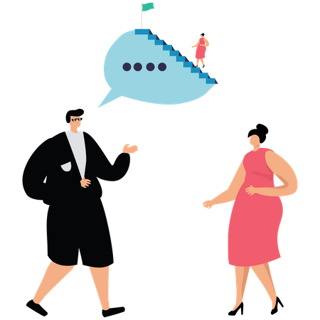 Consultant give advice to reach business goal  Illustration