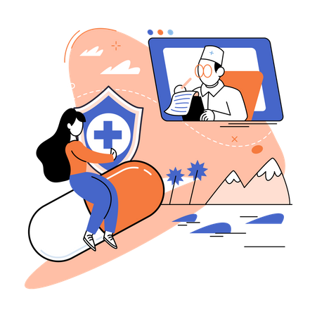 Consulter un médecin en ligne  Illustration