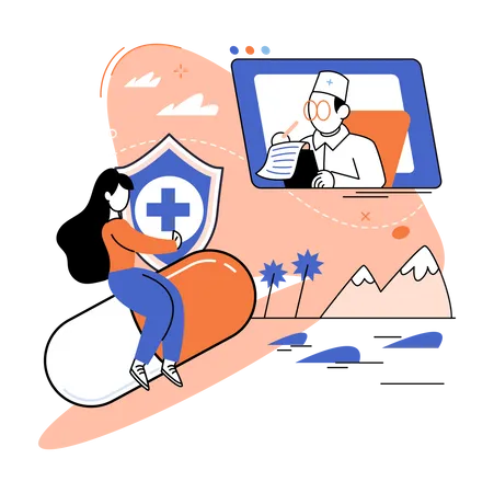 Consulter un médecin en ligne  Illustration