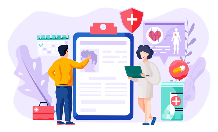 Consultation avec un médecin par communication à distance Illustration