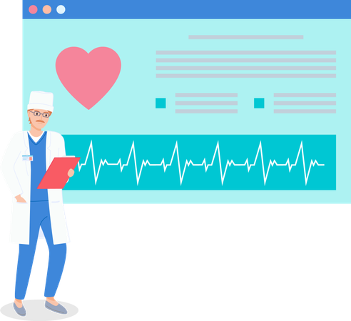 Consultation de cardiologie en ligne  Illustration