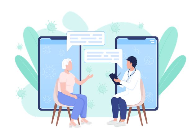 Consultation en ligne avec un médecin  Illustration