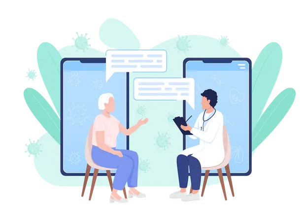 Consultation en ligne avec un médecin  Illustration