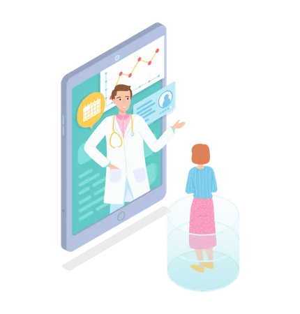 Consultation en ligne avec un médecin  Illustration