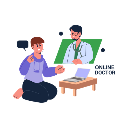 Consultation de médecin en ligne  Illustration