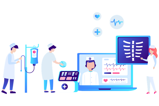 Consultation de médecin en ligne  Illustration