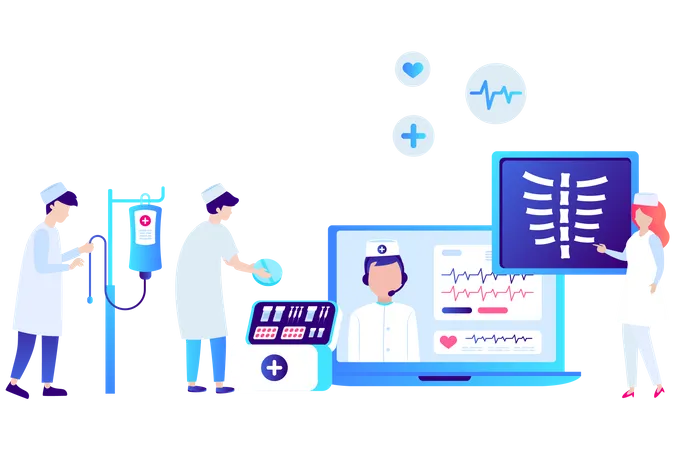 Consultation de médecin en ligne  Illustration