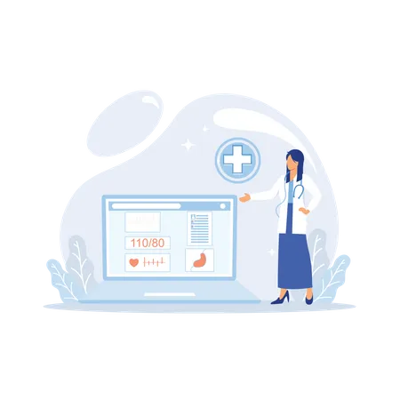 Consultation médicale en ligne  Illustration