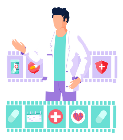 Consultation médicale en ligne  Illustration