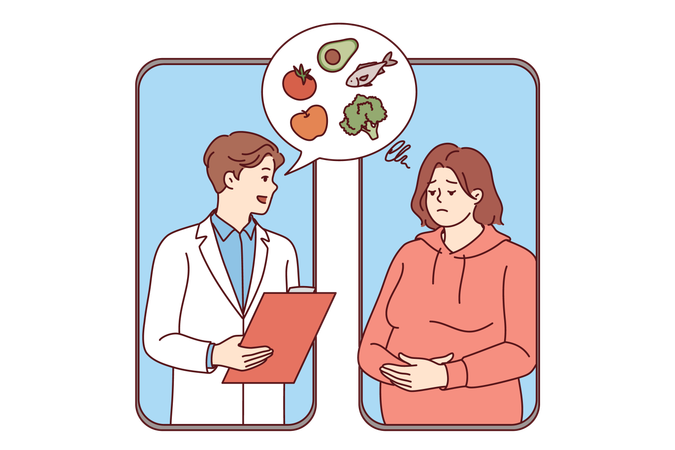 Consultation nutritionniste en ligne  Illustration