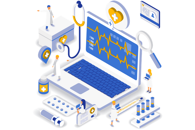 Consultation de santé en ligne  Illustration