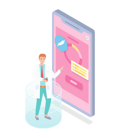 Consultation with a gastroenterologist online  Illustration