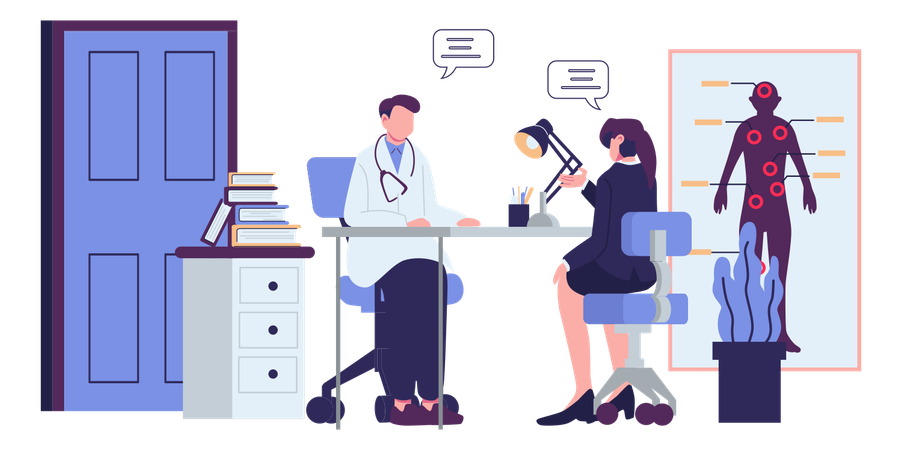 Consultation With Doctor  Illustration