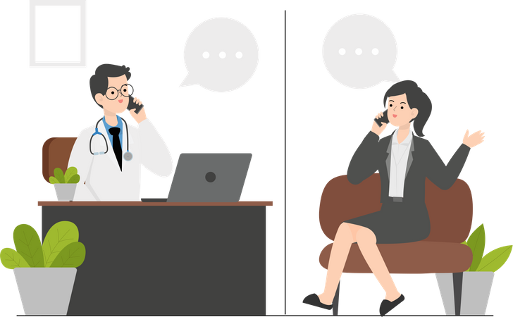 Consultation with psychiatrist on call  Illustration