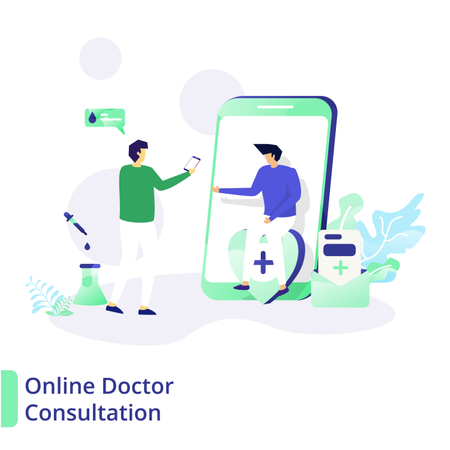 Consultazione medica online  Illustration