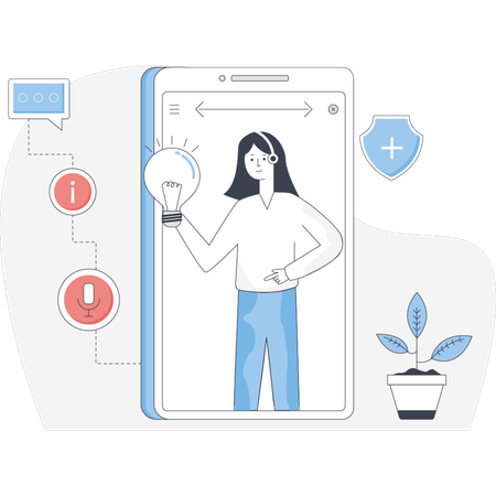 Consulting about health with doctor online  Illustration