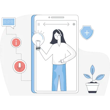 Consulting about health with doctor online  Illustration