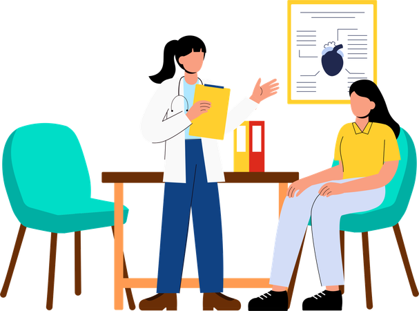 Consulting doctor for disease diagnosis  Illustration