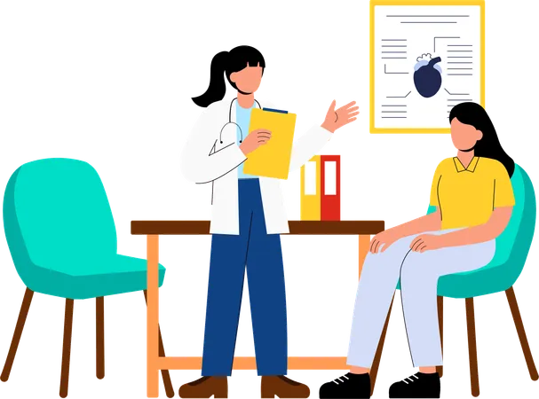 Consulting doctor for disease diagnosis  Illustration