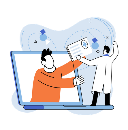 Consulting with doctor online  Illustration