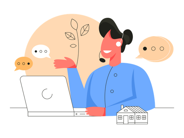 Consulting with qualified real estate  Illustration
